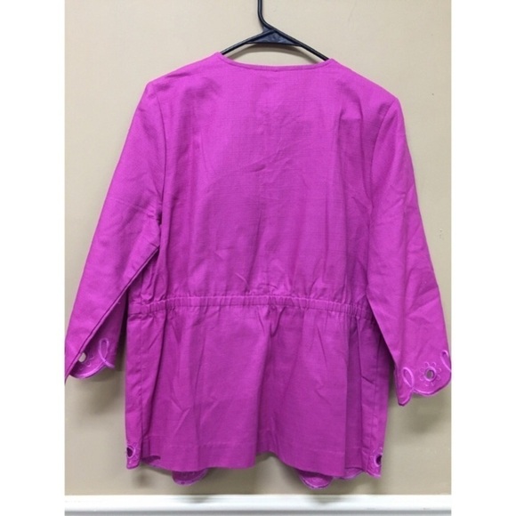 BOB MACKIE Scalloped Eyelet Pink Jacket Cardigan - Picture 2 of 5